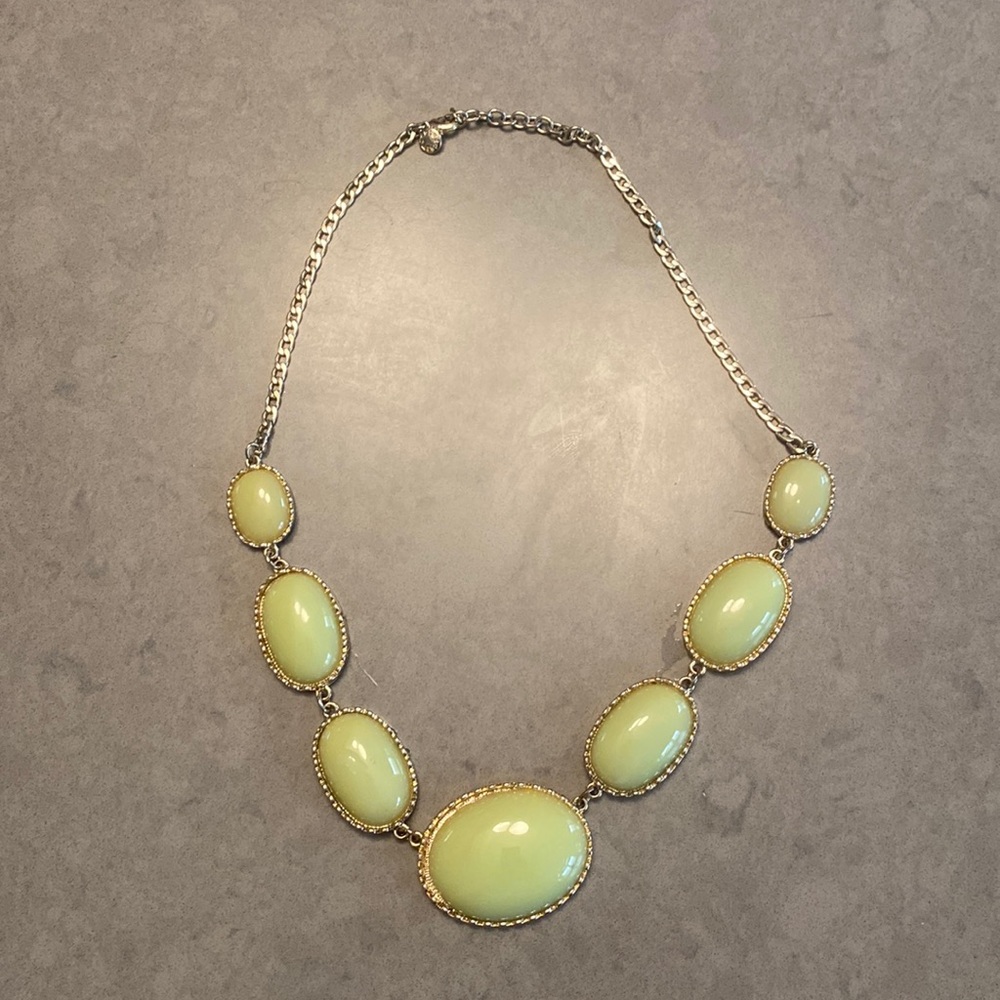 Green and Gold J Crew Statement Necklace